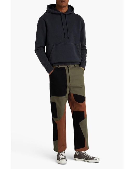 J.W. Anderson Green Patchwork-effect Cotton-drill Pants for men
