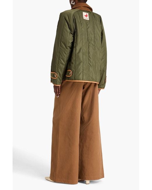 S.S.Daley Green Durham Corduroy-trimmed Shell Jacket