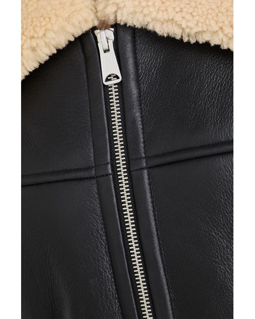 Rag & Bone Black Roman Pebbled-Leather Jacket
