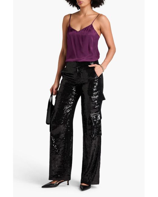 FRAME Purple Silk-charmeuse Camisole