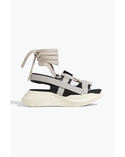 Rick Owens Black Geth Leather exaggerated-sole Sandals