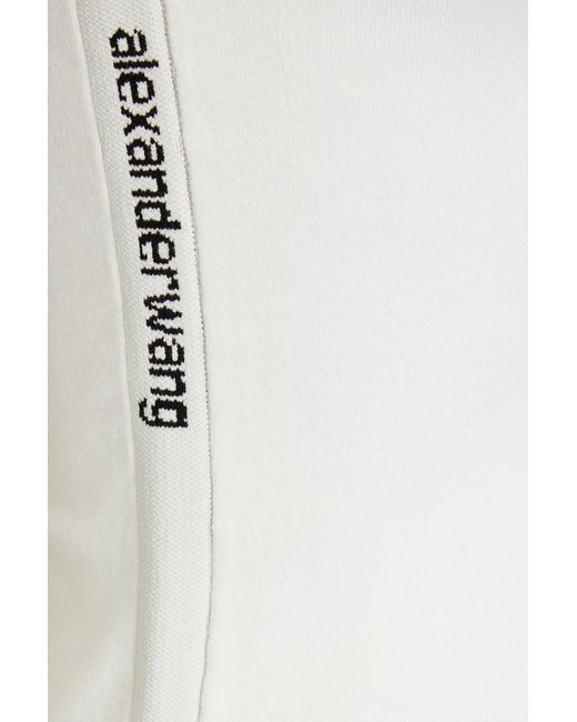 T By Alexander Wang White Pullover aus stretch-strick mit halblangem reißverschluss