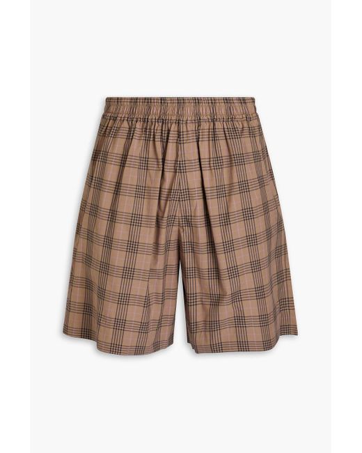 Studio Nicholson Brown Checked Cotton Shorts for men