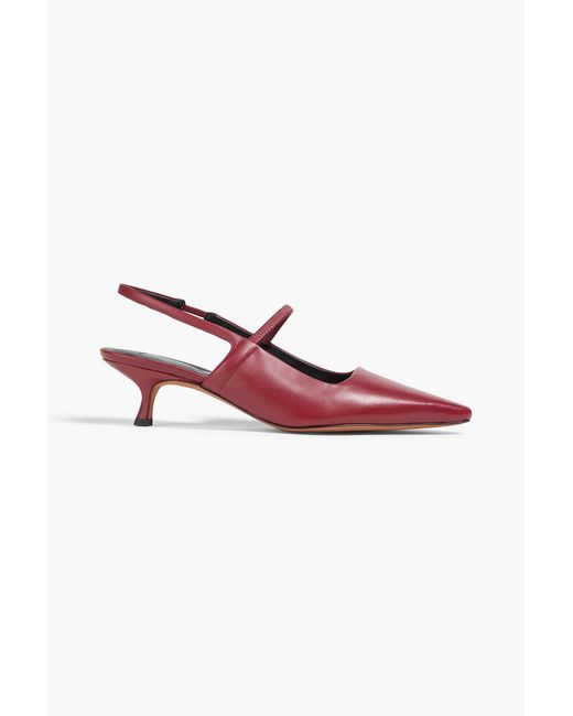 Vince Red Venice Leather Slingback Pumps
