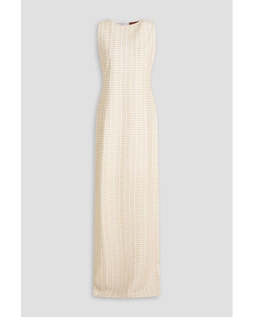 Missoni White Metallic Crochet-Knit Midi Dress