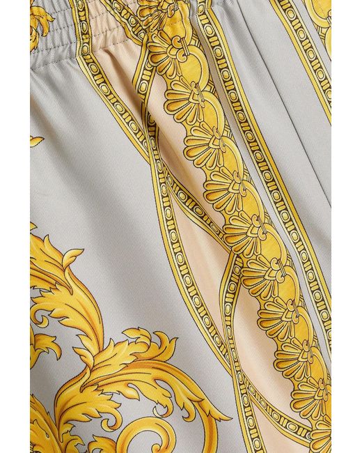 Versace Metallic Printed Silk-Twill Shorts for men