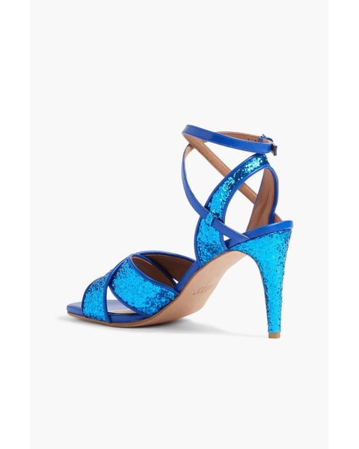 Red(v) Blue Glittered Leather Sandals