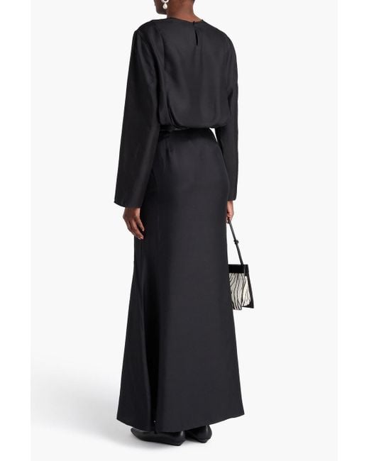 Loulou de Saison Black Dalupiri Silk-twill Maxi Skirt