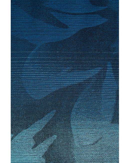 Paul Smith Blue Frayed Jacquard Scarf for men