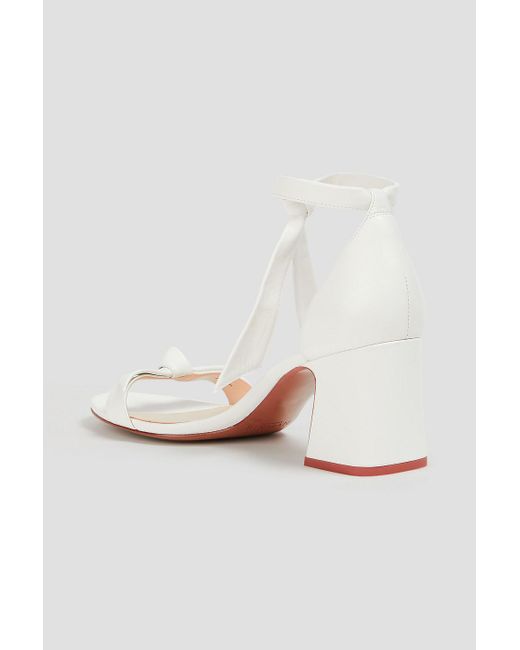 Alexandre Birman White Clarita Curve 60 Bow-Detailed Leather Sandals