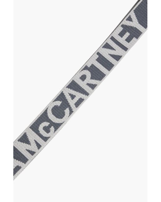 Stella McCartney Gray Studded Faux Leather And Felt Shoulder Bag