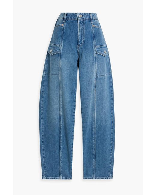 PAIGE Blue Alexis High-Rise Cargo Jeans