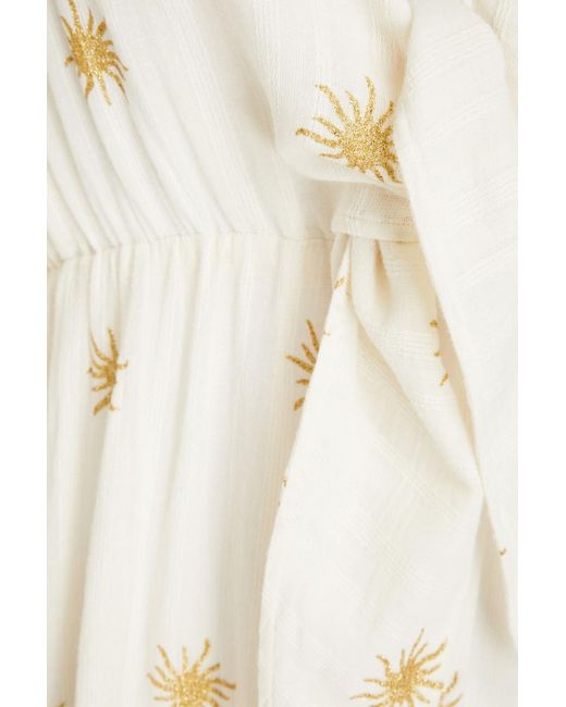 Sundress Natural Seraphine Glittered Cotton Midi Dress