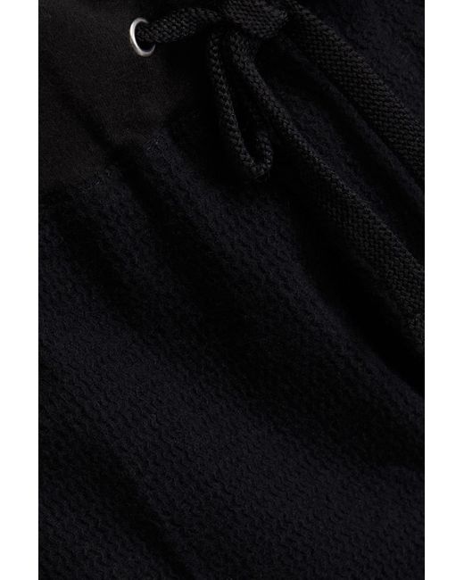 James Perse Black Waffle-knit Cotton And Cashmere-blend Drawstring Shorts for men
