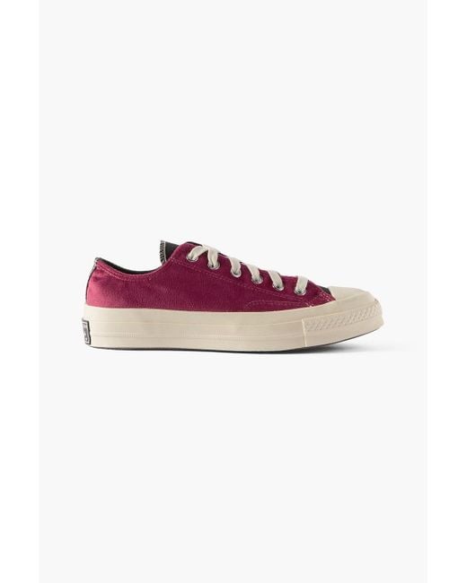 Converse Red Beyond Retro Chuck 70 Two-tone Velvet Sneakers