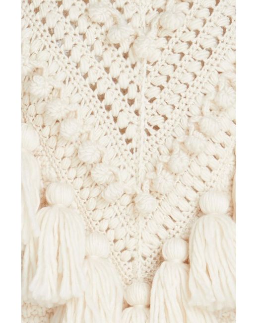 Zimmermann Natural Pompom-embellished Wool Turtleneck Sweater