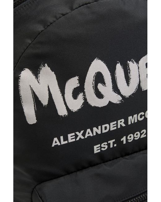 McQueen Black Printed Shell Backpack