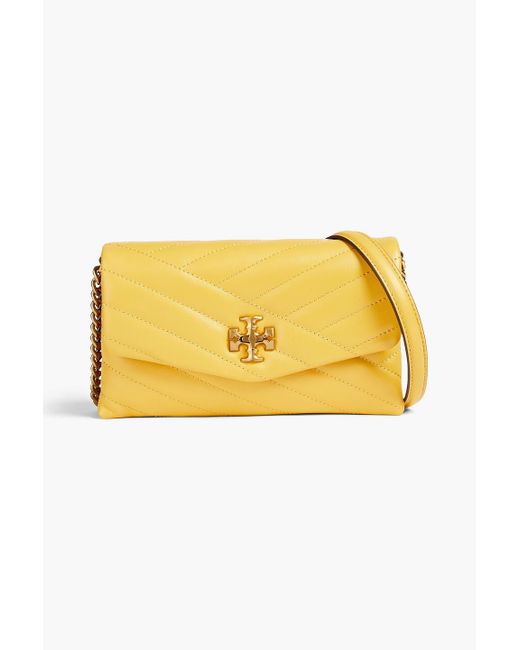 Tory Burch Kira Quilted Leather Shoulder Bag in Yellow | Lyst Australia