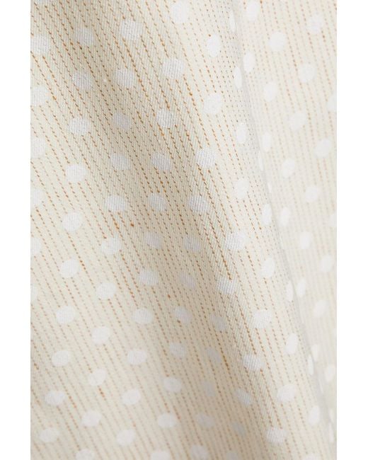 Tory Burch White Midikleid aus twill aus einer leinenmischung mit polka-dots