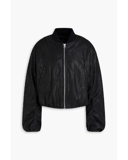 Rag & Bone Black Jemma Embroidered Bomber Jacket
