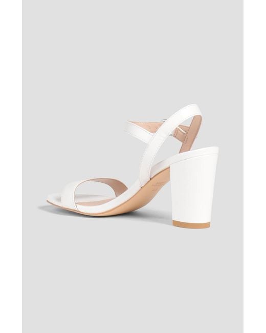 Stuart Weitzman White Dancer 75 Leather Sandals