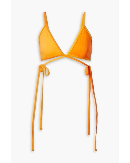 Christopher Esber Orange Wrap Triangle Bikini Top