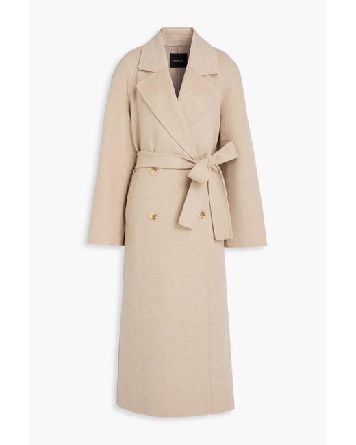A.Emery Natural Evans Double-breasted Wool-blend Twill Coat
