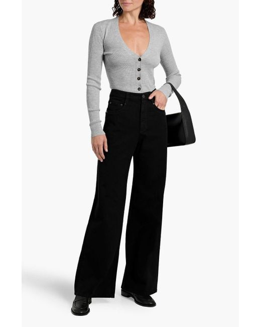 Brunello Cucinelli White Ribbed Wool And Cashmere-Blend Cardigan