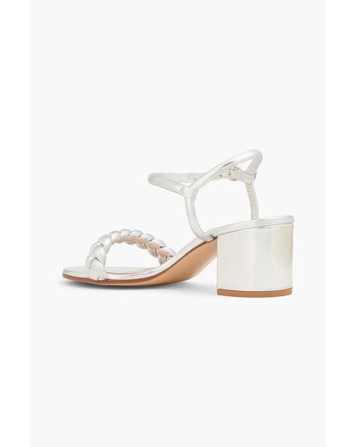 Gianvito Rossi White Cruz 60 Braided Leather Sandals