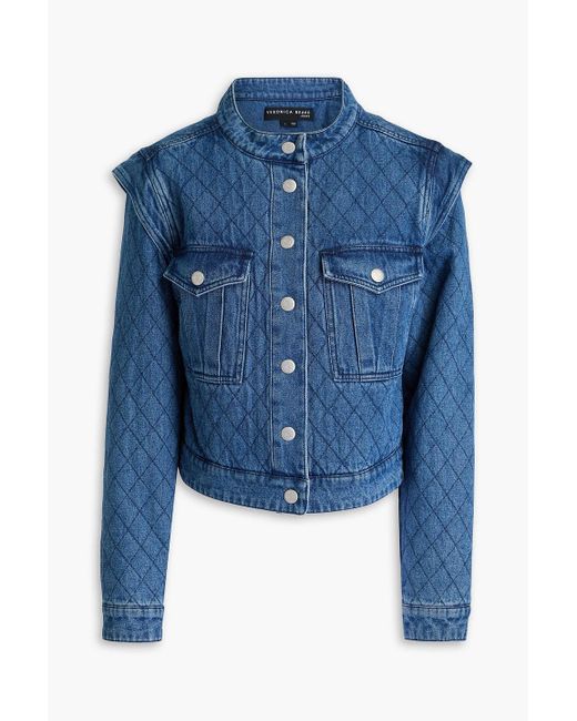 Veronica Beard Blue Killian Quilted Denim Jacket