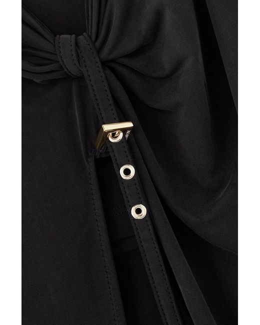 Jacquemus Black Croissant Buckled Ruched Stretch-jersey Midi Skirt