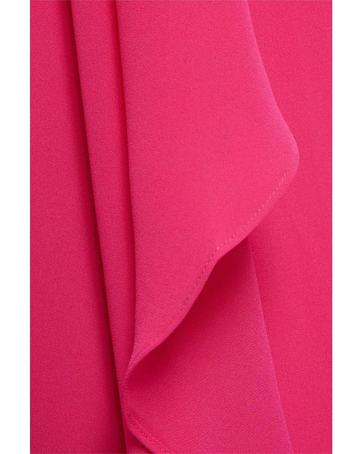 Halston Heritage Pink Strapless Draped Crepe Wide-leg Jumpsuit