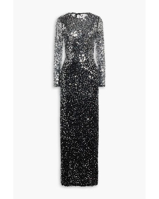 Rabanne Gray Cutout Sequined Stretch-jersey Gown