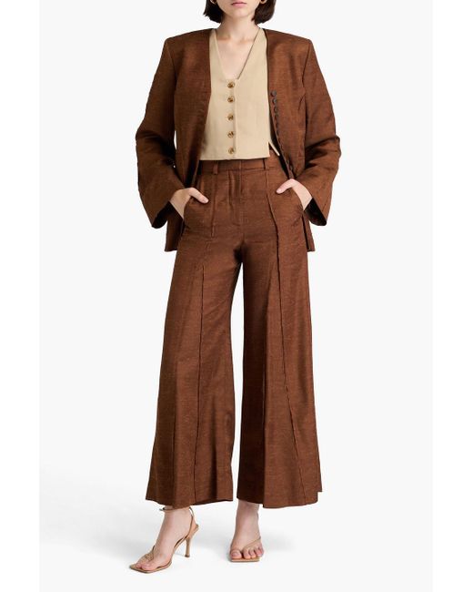 By Malene Birger Brown Puglia Slub Twill Wide-leg Pants