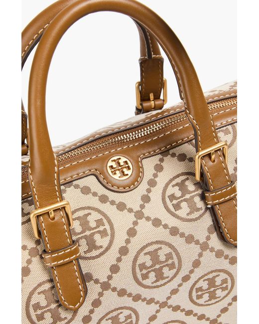 Tory Burch Natural T Monogram Jacquard Duffle Bag