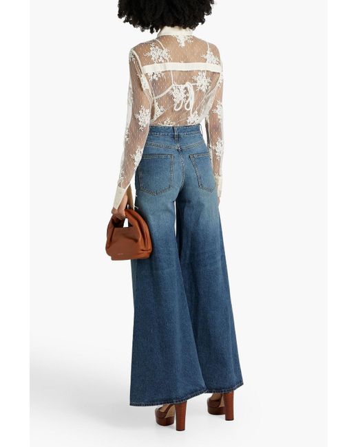 See By Chloé Blue High-rise Wide-leg Jeans