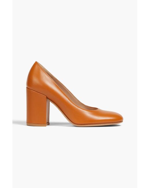 Gianvito Rossi Orange Adelle Leather Pumps