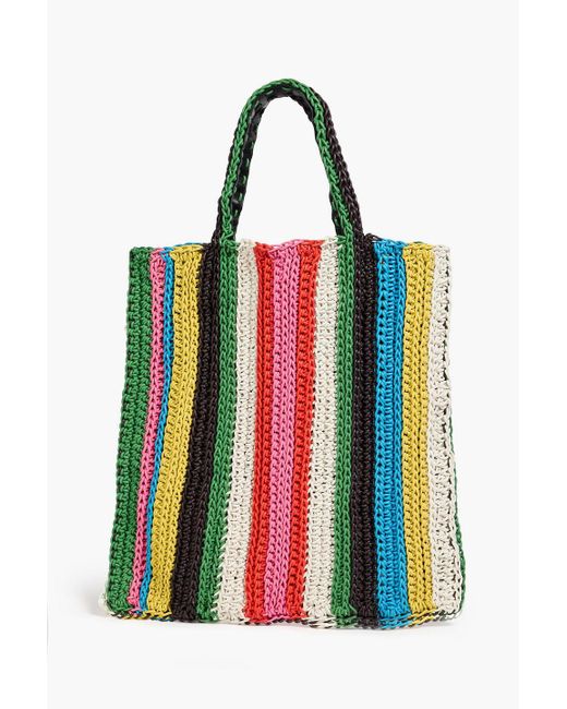 Chloé Red Striped Crocheted Leather Tote