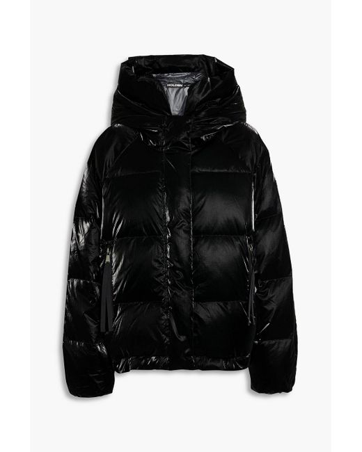 Holden Black Quilted Coated Hooded Down Jacket