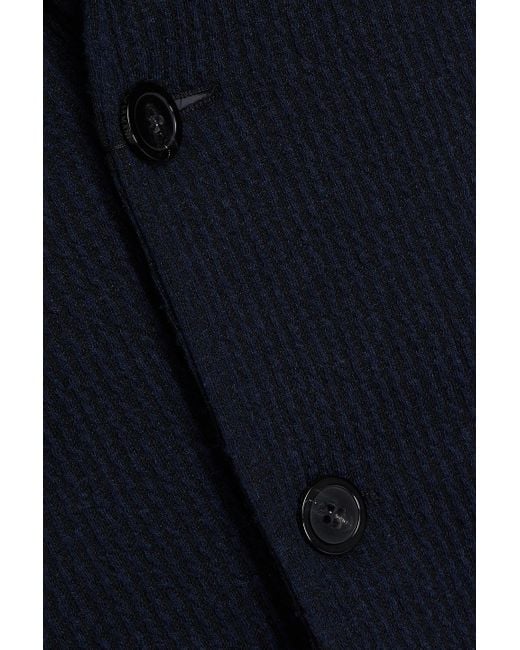 Emporio Armani Blue Jacquard-knit Suit Jacket for men