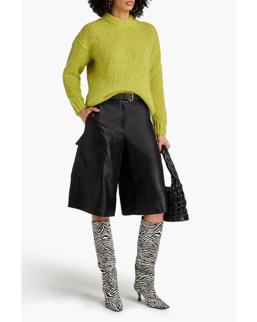 Tibi Green Mohair-blend Sweater