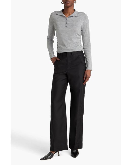Theory Gray Wool Turtleneck Top