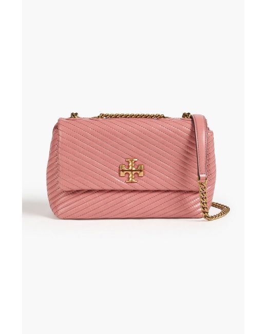 Tory Burch Pink Kira schultertasche aus gestepptem leder