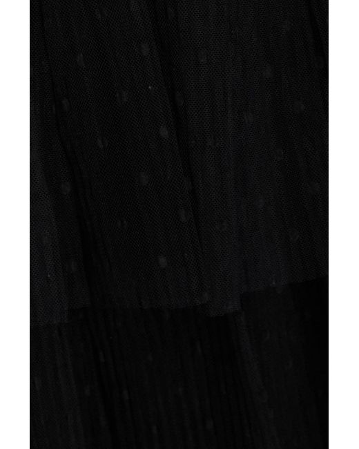 Zac Posen Black Gestuftes minikleid aus point d'esprit mit cut-outs