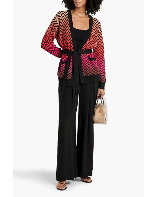 Missoni Red Crochet-Knit Cotton-Blend Cardigan