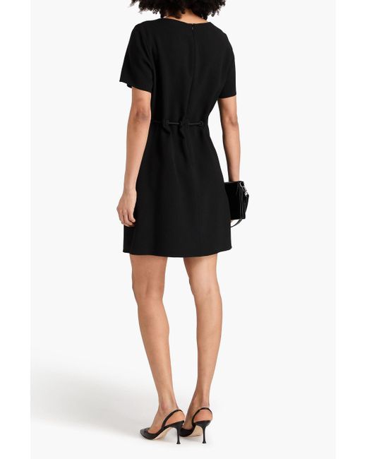 Emporio Armani Black Belted Crepe Mini Dress