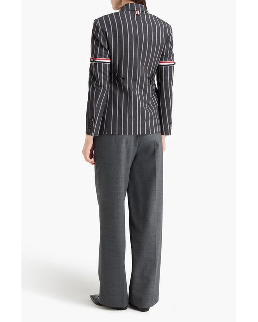 Thom Browne Black Striped Wool Blazer