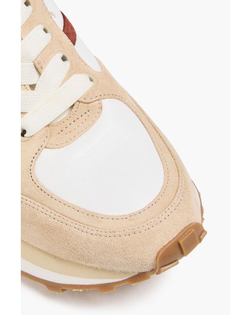 Veronica Beard Natural Valentina Suede And Leather Sneakers