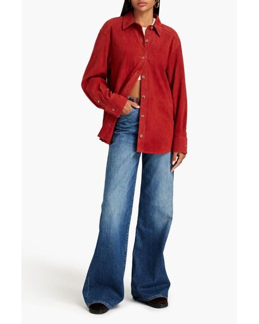 Loulou Studio Red Suede Shirt