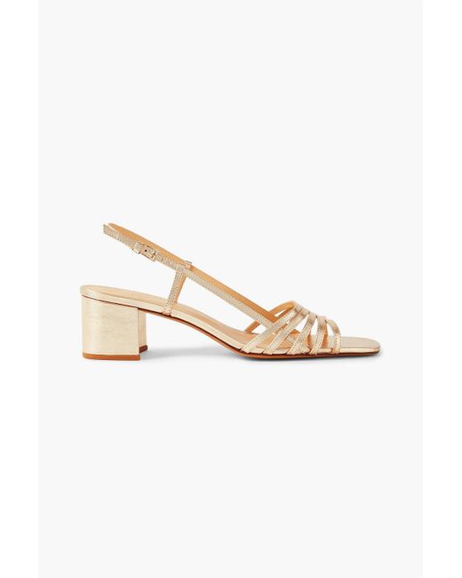 Reformation Metallic Eleonora Leather Slingback Sandals
